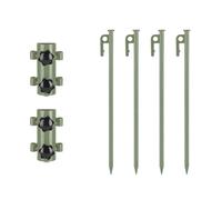 Giwnhvx Asta di supporto per tenda da sole a tubo fisso, antivento, regolabile, con chiodi di terra, 6 pezzi, verde militare