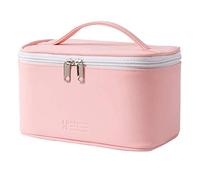 Giwnhvx Astuccio per il trucco portatile da viaggio borsa cosmetica chiusura trasparente borsa organizer per il trucco con tasca interna in pelle PU lavabile impermeabile