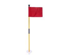 Giwnhvx Bandiera verde da golf rossa, asta staccabile a due sezioni, facile da trasportare, tazza con foro per bandiera verde