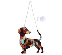Giwnhvx Bassotto Finestra Appeso Regalo Mamma Cane, Regalo Del Cane, Bassotto Acrilico Finestra Appeso Regalo Del Bassotto B