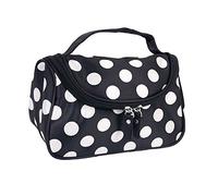 Giwnhvx Beauty case nero con cerniera e motivo a pois