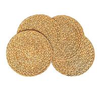 Giwnhvx Belle Tovagliette Intrecciate Tovagliette Rotonde per Tavolo da Pranzo (Naturale, Set di 4 Pollici da 13,8 Pollici)