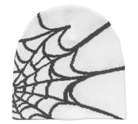 Giwnhvx Berretto da donna invernale caldo berretti da uomo casual Skullies Outdoor Y2K gotico ragno modello lana acrilico cappello lavorato a maglia C facile da usare 22 x 22 cm