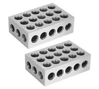 Giwnhvx Blocchi in acciaio temprato, 23 fori, 25 x 50 x 75 mm, blocco di bloccaggio parallelo, strumenti di precisione 0,005 mm per macchine utensili