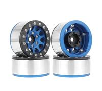 Giwnhvx Blu Nero Cerchio 4 Pezzi 1.55 Pollice Parti di Modello Auto in Metallo per Axial SCX10 Ghost TRX4 TRX6 D90 1/10 RC Auto su