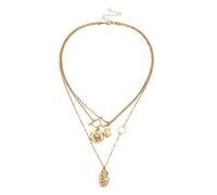 Giwnhvx Boho Multi Strato Catena Ciondolo Girocollo Collana Pezzo Di Moda Donne Dichiarazione