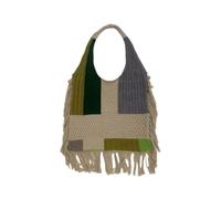 Giwnhvx Borsa a tracolla da donna estetica lavorata a maglia all'uncinetto vintage patchwork nappa tote bag design moda borsa da donna A