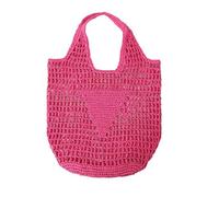 Giwnhvx Borsa da spiaggia alla moda estiva borsa a tracolla vuota tessuta a mano semplice morbida borsa grande casual borsa B