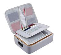 Giwnhvx Borsa per documenti ignifuga con serratura, borsa per la conservazione dei file, sacchetto di immagazzinaggio impermeabile e sicuro per l'ufficio e i viaggi