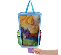 Giwnhvx Borsa per la spazzatura a griglia in plastica traspirante sospesa organizzatori di stoccaggio di articoli vari borsa portaoggetti da cucina bagno blu