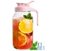 Giwnhvx Brocca per barattoli di vetro da 1,8 litri con coperchio,Brocca d'acqua in vetro ermetico da 2 litri,Brocca a bocca larga a tenuta stagna