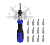 Giwnhvx Cacciavite a cricchetto orientabile a 180 gradi, regolabile, blu e argento, 1 set