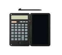 Giwnhvx Calcolatrice calcolatrice da scrivania con display a 12 cifre calcolatrice tascabile a doppia alimentazione a batteria solare con tavolo di scrittura cancellabile nero