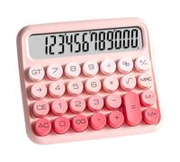 Giwnhvx Calcolatrice Desktop a 12 Cifre, Interruttore Meccanico, Calcolatrice a Pulsanti con Grande Schermo LCD, Rosa Gradiente