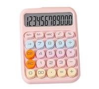 Giwnhvx Calcolatrice Meccanica Grande Schermo LCD Grande Pulsante Rotondo Calcolatrice Colore Candy Adatto per Ufficio e Scuola Rosa