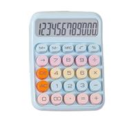 Giwnhvx Calcolatrice Meccanica Grande Schermo LCD Grande Pulsante Rotondo Calcolatrice Colore Candy Adatto per Ufficio e Scuola Blu