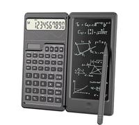 Giwnhvx Calcolatrice scientifica solare con funzioni di blocco note LCD calcolatrice pieghevole portatile professionale per studenti