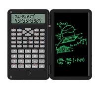 Giwnhvx Calcolatrici scientifiche, calcolatrice tascabile da ufficio con display LCD a 12 cifre, per casa, scuola, riunioni e studio, nero