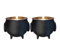 Giwnhvx Calderone Portacandele Halloween Spettrale 3D Stampato Nero Strega Portacandele Festival Feste Decorazione del Desktop A