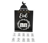 Giwnhvx Calendario per conto alla rovescia Eid Al-Fitr Ornamento da ufficio Calendario Giorni fino a Eid Al-Fitr Decorazioni per conto alla rovescia Fattoria in legno Facile installazione -B
