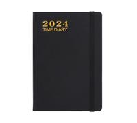 Giwnhvx Calendario tascabile 2024 2024, planner settimanale mensile con tasca, chiusura elastica, pagine per note, linguette mensili, facile da usare, 21,3 x 14,8 cm, nero