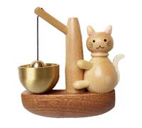 Giwnhvx Campanello eolico in legno di faggio, decorazione della camera, campana del paesaggio del giardino, promemoria del commerciante