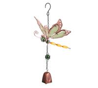 Giwnhvx Campanello eolico in metallo con motivo libellula, decorazione per esterni per giardino, finestra, cortile, B