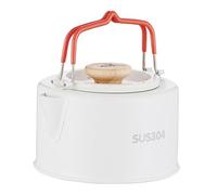 Giwnhvx Campeggio portatile 1100 ML - Manico resistente al calore, ideale per tè e caffè, acqua da campeggio, bianco