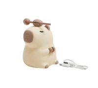 Giwnhvx Capybara Lampada da Notte Batteria Integrata Animale Luce Notturna Silicone Forma Capybara Lampada da Comodino per Bambini