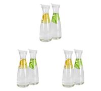 Giwnhvx Caraffe per acqua in plastica da 0,6 l con coperchio bianco a linguetta, per uso alimentare e riciclabili, infrangibili, 6 pezzi