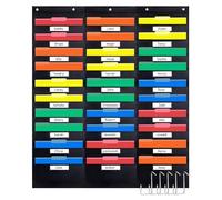 Giwnhvx Cartella portadocumenti con 30 tasche, 106,7 cm di larghezza x 119,4 cm di altezza, versatile, da appendere alla parete, organizer per aule