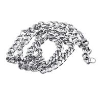 Giwnhvx Catena da uomo, collana a catena larga, in acciaio inossidabile, , larghezza 8 mm, lunghezza 65 cm