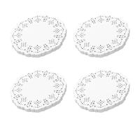 Giwnhvx Centrini nel Pizzo di Carta 400 Pezzi, Tovagliette Rotonde Decorative da 4,5 Pollici, Fodere per Torta, Esposizione da Tavola per al Forno