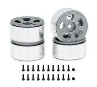 Giwnhvx Cerchi in Metallo da 4 Pezzi da 1,0 Pollici per Auto Cingolata 1/24 1/18 RC Axial SCX24 AX24 FCX24 Enduro24 TRX4M, 5 Raggi Larghi Grigio