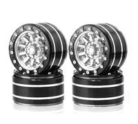 Giwnhvx Cerchio in metallo Beadlock da 4,8 cm, diametro esterno 55 mm per RC 1/10 12 mm Hex Crawler auto assiale SCX10 90047 CC01 TRX4, argento, 4 pezzi accessori
