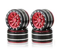 Giwnhvx Cerchio in metallo Beadlock da 4,8 cm, diametro esterno 55 mm, per RC 1/10 12 mm Hex Crawler Car Axial SCX10 90047 CC01 TRX4, rosso, 4 pezzi accessori