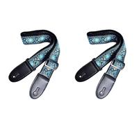 Giwnhvx Cinturino per chitarra elettrica acustica stampata alla moda con motivo blu cinghia per chitarra acustica ampia cinghia universale installazione facile