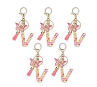 Giwnhvx Ciondolo con Lettera Stile V Rosa Carino con Iniziale