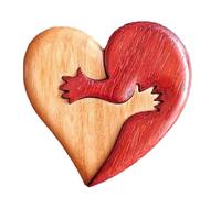 Giwnhvx Ciondolo d'amore di San Valentino Courtyard Creative Pendenti in Legno a Forma di Cuore Regali Artigianali A