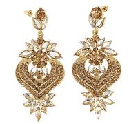 Giwnhvx Ciondolo Fiore Diamante Matrimonio Orecchini Strass,