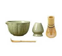 Giwnhvx Ciotola per matcha, con beccuccio e frusta, supporto per paletta, 4 pezzi, kit perfetto per matcha e cerimonia del tè matcha