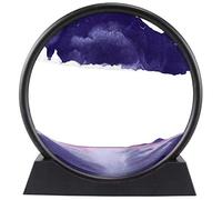 Giwnhvx Clessidra d'arte immagine di Sabbia Paesaggio Naturale Dinamica 3D, Pittura Colorata Rotonda in Vetro Trasparente (Viola)