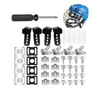 Giwnhvx Clip portatili J Clips Visor Clips Guarnizione in gomma Vite Dadi Casco Parti di ricambio Nero 61Piece