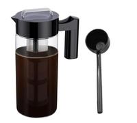 Giwnhvx Cold Brew - Brocca per caffè freddo con filtro a rete, brocca in vetro per la preparazione del caffè freddo, 1300 ml, 24,5 x 10 cm