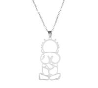 Giwnhvx Collana con schiena da ragazzo Palestina, colore acciaio, pendente, alla moda, regalo per donne e