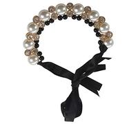 Giwnhvx Collana Di Perle Collana Di Strass Perline E Ciondolo Collana Di Marca Per Nero