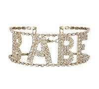 Giwnhvx Collane Moda Lettera Strass Intarsiato Collana Collo