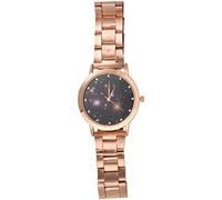 Giwnhvx Colore Rosa Cinturino in acciaio Modello Meteora Strass Quadrante Quarzo Analogico Orologio Da Polso 25cm