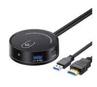 Giwnhvx Computer Desktop Switch Internet Café Universale USB 3.0 Audio Home Desktop Pulsante di Estensione Alimentazione Esterna(A)