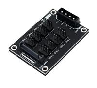 Giwnhvx Concentratore per ventola a telaio del computer 12 V universale a 8 porte con scheda di estensione, doppio ingresso di alimentazione, adattatore per ventilatore, curato.